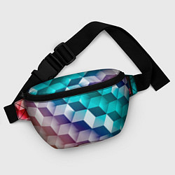 Поясная сумка Объёмные разноцветные кубы, цвет: 3D-принт — фото 2