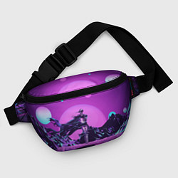 Поясная сумка Фантазийный силуэт - vaporwave, цвет: 3D-принт — фото 2
