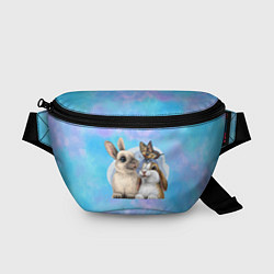 Поясная сумка Милые влюбленные кролики, цвет: 3D-принт