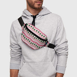 Поясная сумка Новогодний свитер: розовый, цвет: 3D-принт — фото 2