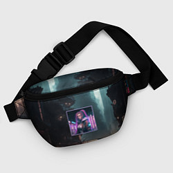 Поясная сумка Sci-fi girl and cyberpunk vibes, цвет: 3D-принт — фото 2