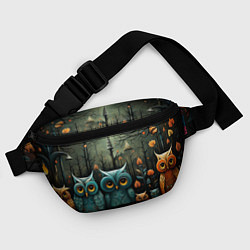 Поясная сумка Совы в стиле Folk Art, цвет: 3D-принт — фото 2