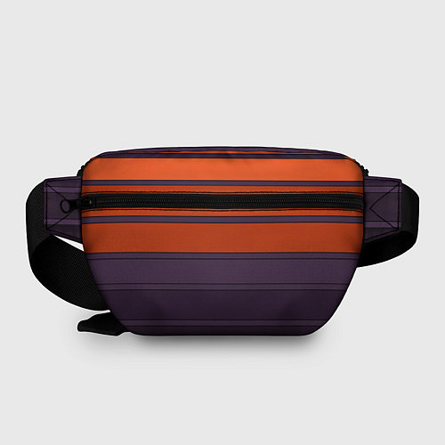 Поясная сумка Полосатый фиолетово-оранжевый узор / 3D-принт – фото 2