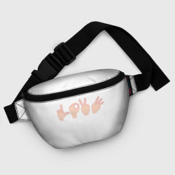 Поясная сумка Любовь жесты, цвет: 3D-принт — фото 2