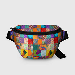 Поясная сумка Разноцветные лоскуты, цвет: 3D-принт
