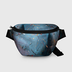 Поясная сумка Тёмно-синий абстрактный туман и краски, цвет: 3D-принт