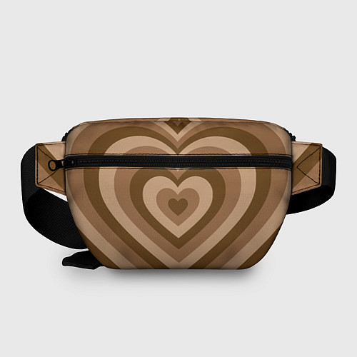 Поясная сумка Hearts brown / 3D-принт – фото 2