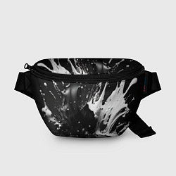 Поясная сумка Брызги красок - белая и черная