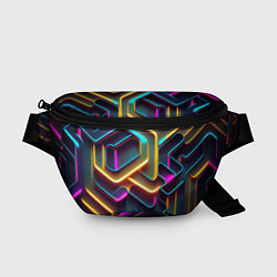 Поясная сумка Неоновый узор на стене, цвет: 3D-принт