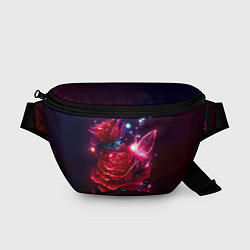 Поясная сумка Розы с огоньками, цвет: 3D-принт