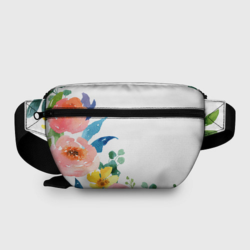 Поясная сумка Желтые и розовые цветы / 3D-принт – фото 2