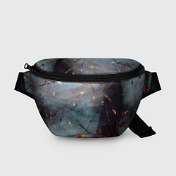 Поясная сумка Тёмно-серый туман и краски, цвет: 3D-принт