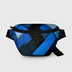 Поясная сумка Геометрия синие полосы, цвет: 3D-принт