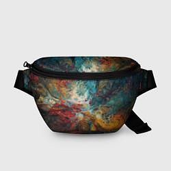Поясная сумка Яркий флюид арт, цвет: 3D-принт