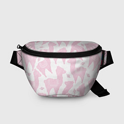 Поясная сумка Розовые альпаки - паттерн, цвет: 3D-принт