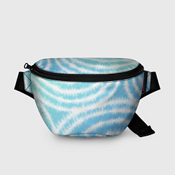 Поясная сумка Тай-дай голубой с зеленым, цвет: 3D-принт