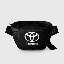 Поясная сумка Toyota speed на темном фоне со следами шин, цвет: 3D-принт