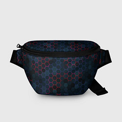 Поясная сумка Соты с красным и синим, цвет: 3D-принт
