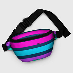 Поясная сумка Разноцветные неоновые полосы, цвет: 3D-принт — фото 2