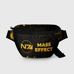 Поясная сумка Mass Effect - gold gradient: надпись и символ, цвет: 3D-принт