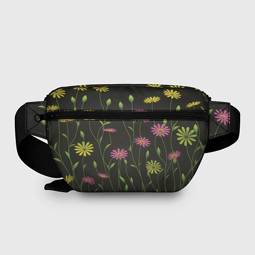 Поясная сумка Полевые цветочки на темном фоне / 3D-принт – фото 2