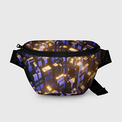 Поясная сумка Фиолетовые и светящиеся кубы, цвет: 3D-принт