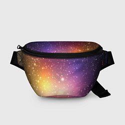 Поясная сумка Желто фиолетовое свечение и звезды, цвет: 3D-принт