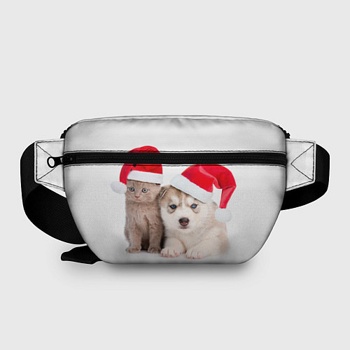 Поясная сумка Пёсик и котик в шапочках / 3D-принт – фото 2