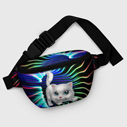 Поясная сумка Милая кошечка в космическом портале, цвет: 3D-принт — фото 2