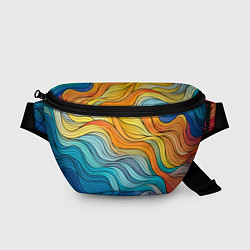 Поясная сумка Цветовой волнообразный паттерн, цвет: 3D-принт