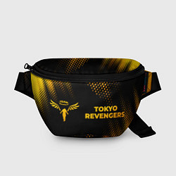 Поясная сумка Tokyo Revengers - gold gradient: надпись и символ, цвет: 3D-принт