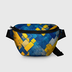 Поясная сумка Синяя и жёлтая геометрия, цвет: 3D-принт
