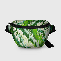 Поясная сумка Зеленые штрихи, цвет: 3D-принт