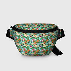 Поясная сумка Цветочки гавайский стиль, цвет: 3D-принт