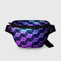 Поясная сумка Неоновые кубы иллюзия, цвет: 3D-принт