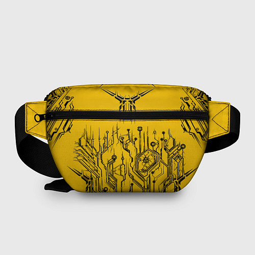 Поясная сумка Киберпанк Yellow-Black / 3D-принт – фото 2