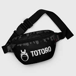 Поясная сумка Totoro glitch на темном фоне: надпись и символ, цвет: 3D-принт — фото 2