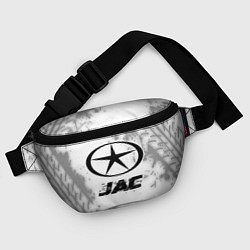 Поясная сумка JAC speed на светлом фоне со следами шин, цвет: 3D-принт — фото 2