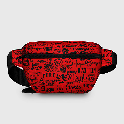 Поясная сумка Лучшие рок группы на красном / 3D-принт – фото 2