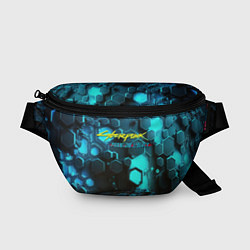 Поясная сумка Cyberpunk 2077 phantom liberty blue abstract