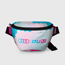 Поясная сумка Audi neon gradient style: надпись и символ, цвет: 3D-принт