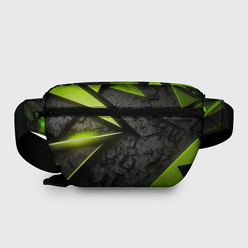 Поясная сумка CS GO green black abstract / 3D-принт – фото 2