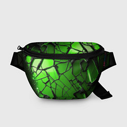 Поясная сумка Зеленое треснутое стекло, цвет: 3D-принт