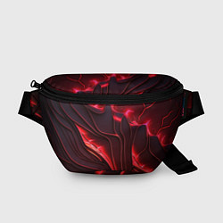 Поясная сумка Красные разломы, цвет: 3D-принт