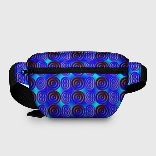 Поясная сумка Синий шашечный мотив / 3D-принт – фото 2