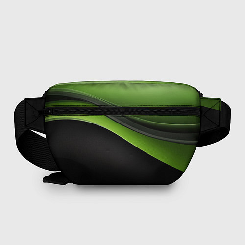Поясная сумка Black green abstract / 3D-принт – фото 2