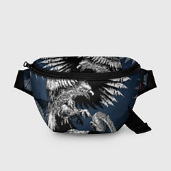 Поясная сумка Орёл против змеи, цвет: 3D-принт