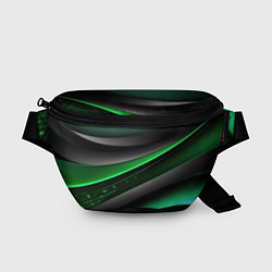 Поясная сумка Black green line, цвет: 3D-принт