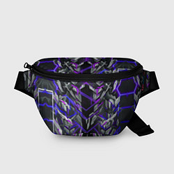 Поясная сумка Киберпанк линии фиолетовые, цвет: 3D-принт