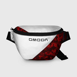 Поясная сумка Omoda red white, цвет: 3D-принт